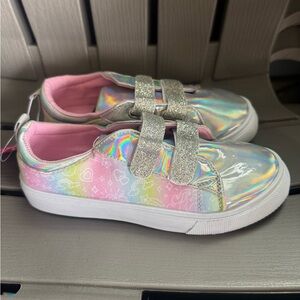 Holographic Kids Sneakers with Glitter Straps